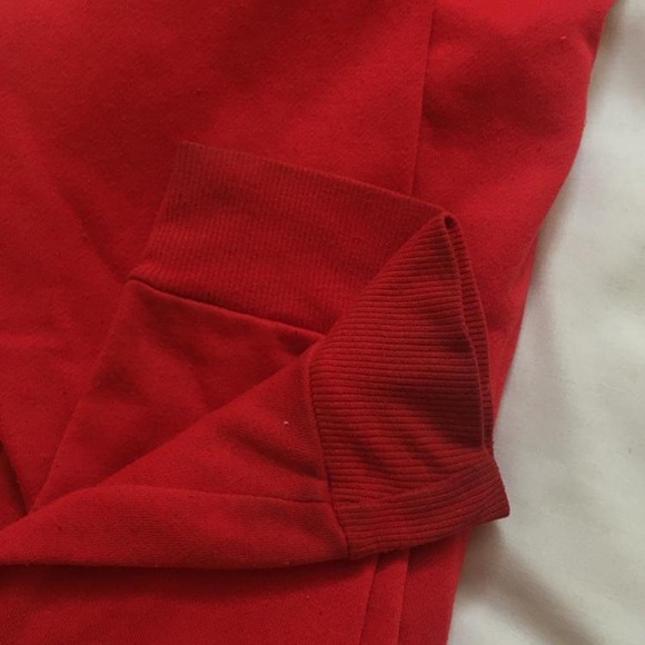 Red zip up hoodie long sleeve sweater - Picture 3 of 4